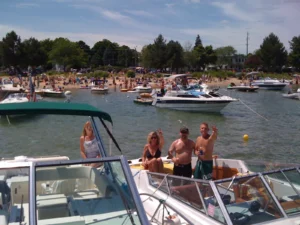 Boats at West End Beach in Traverse City